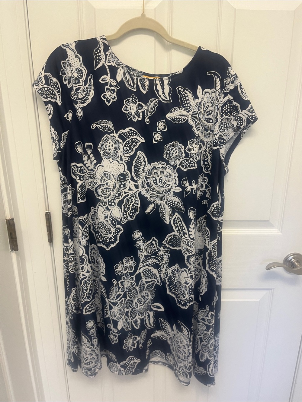Ruby Rd. Navy and White Floral Midi Dress